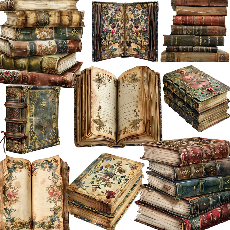 Vintage Collectible Books - 20Pcs/Pack Vintage Books Sticker DIY Craft