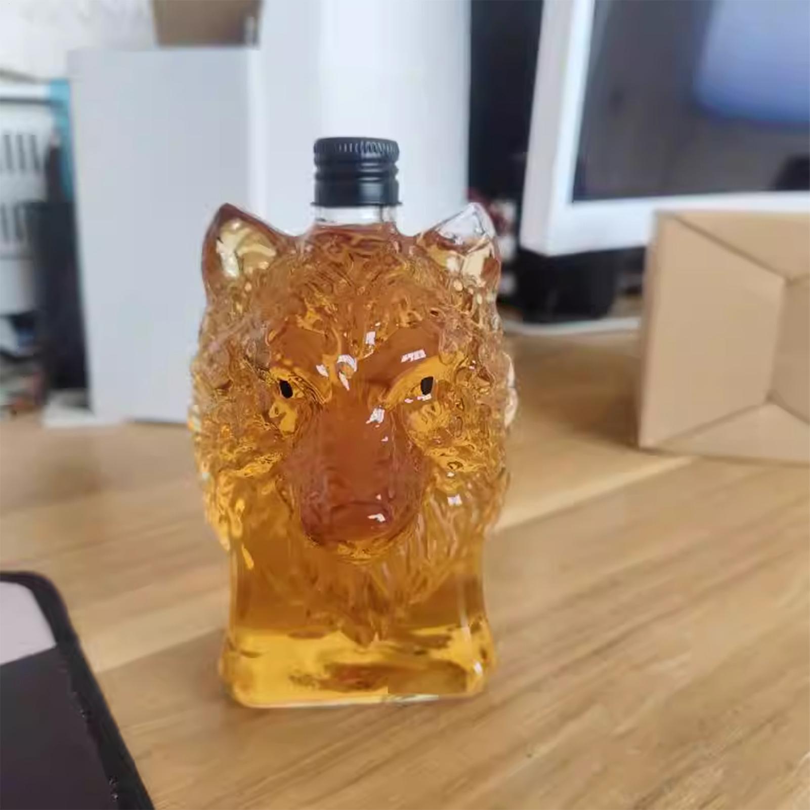 Collectible Vintage Wine - Whiskey Bottle Wolf Shape Wine Cup