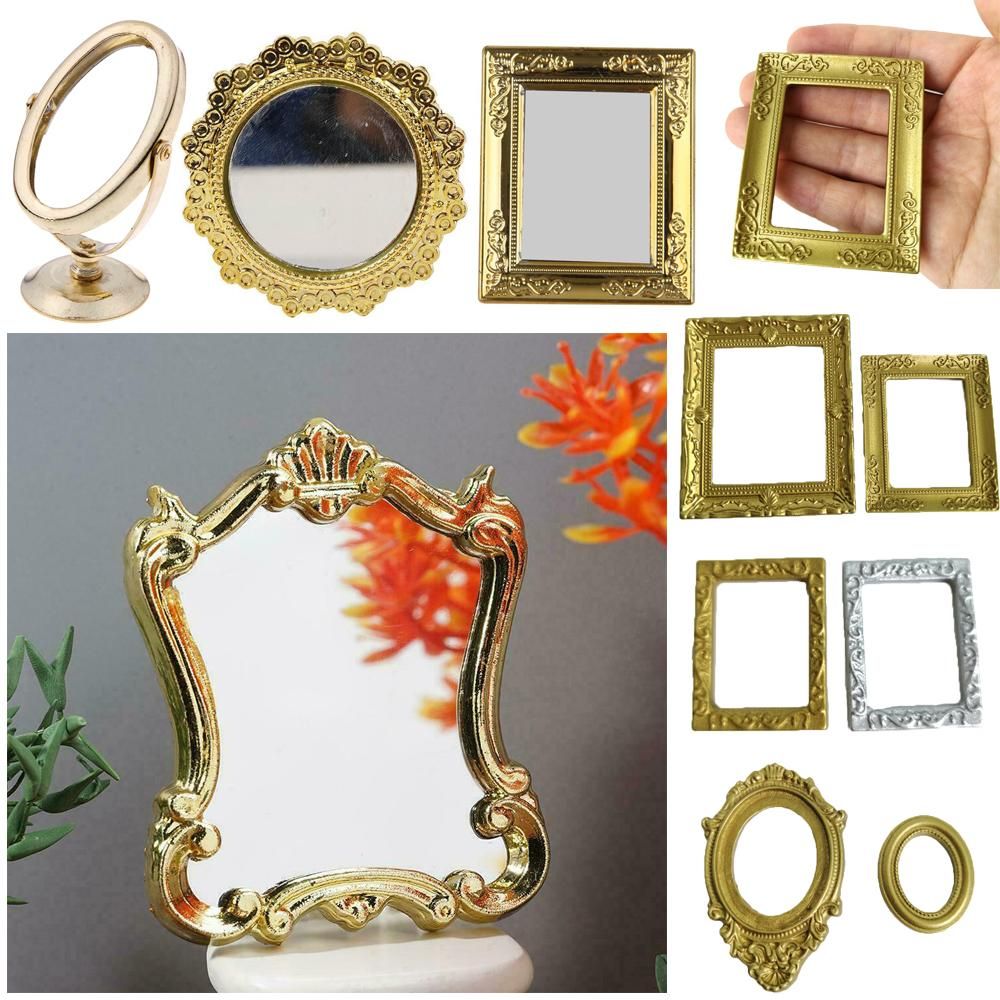 Vintage Collectible Dolls - Vintage Miniature Mirror Mini Frames Dollhouse