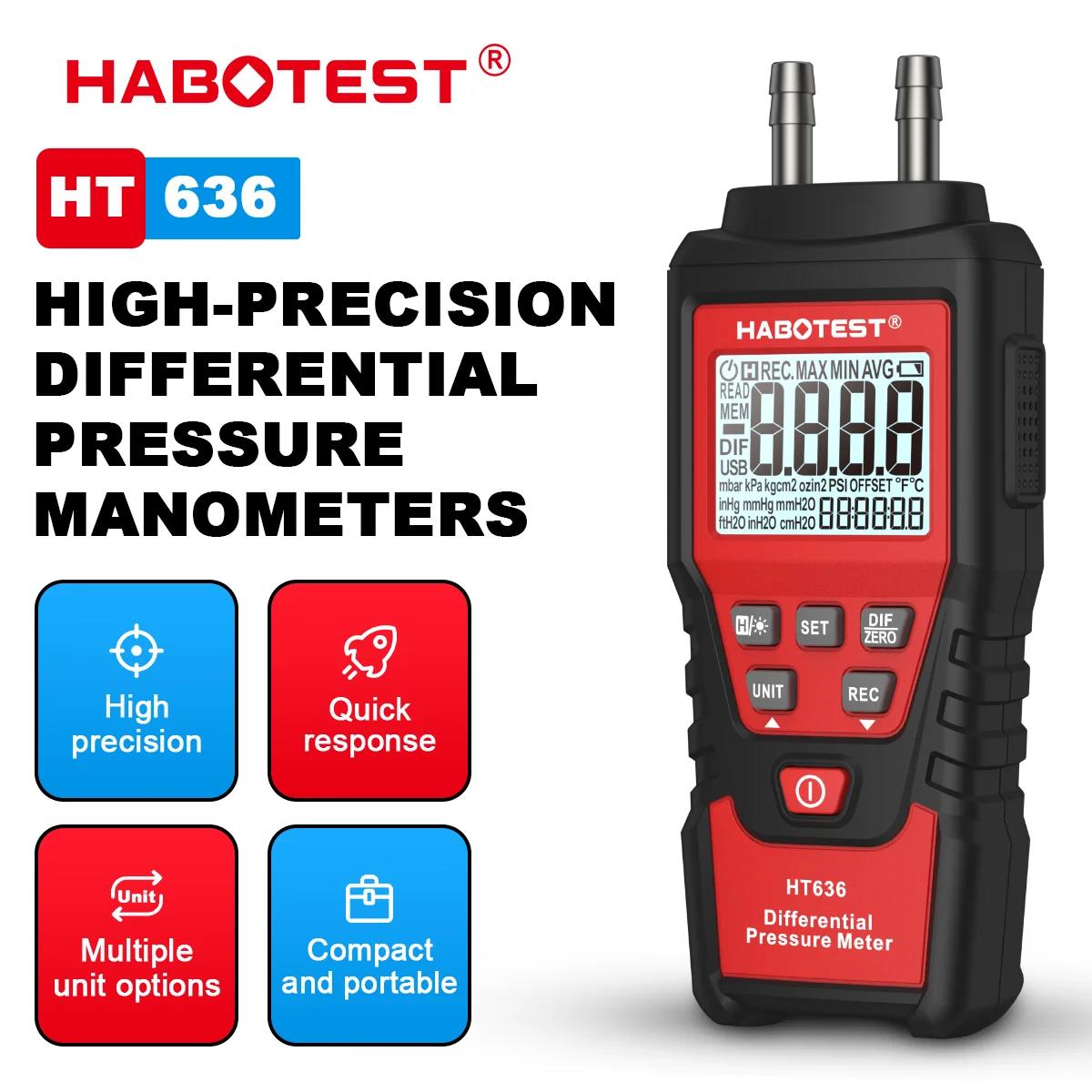 Analog Meter Gauge - HABOTEST HT636 Digital Pressure Gauge Manometer