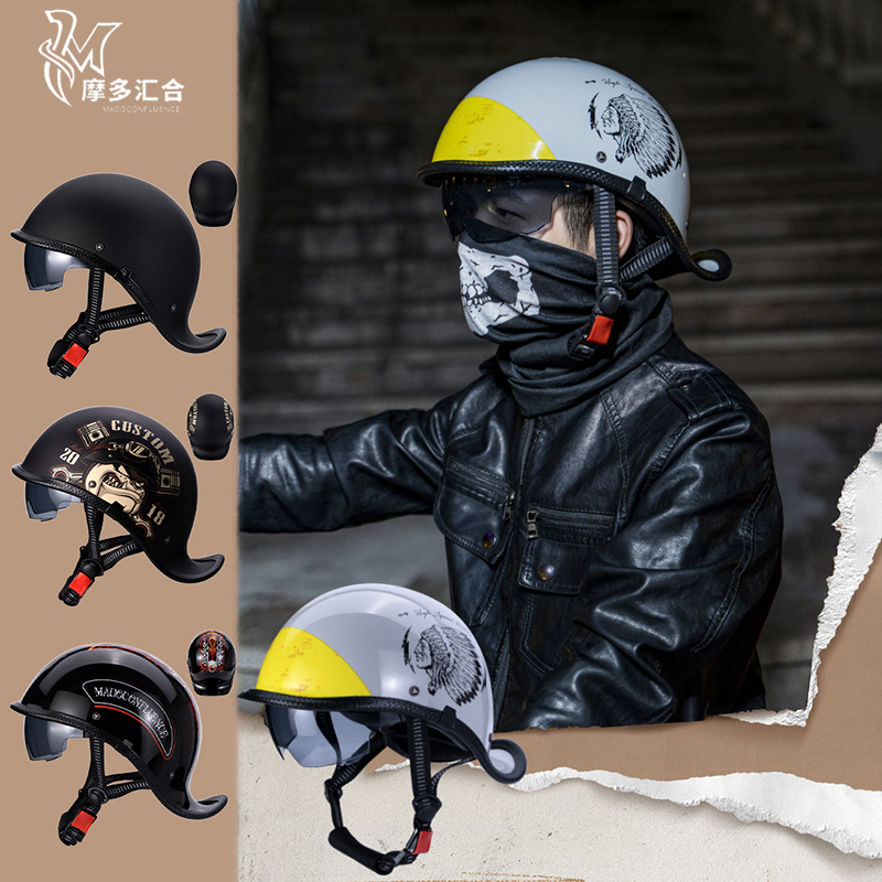 Retro Motorcycle Helmets for M - đánh giá và giá Lens Cap Vintage