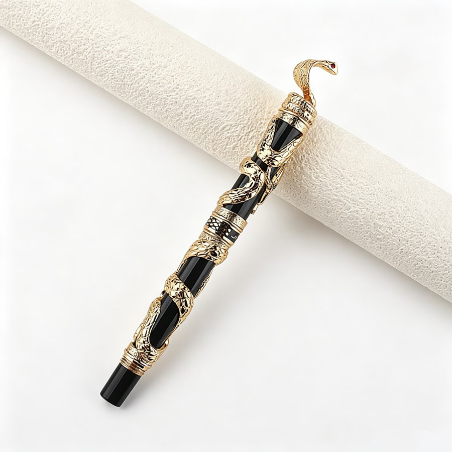 Jinhao Luxury Snake Embossed F - đánh giá và giá Vintage Collectible Pens