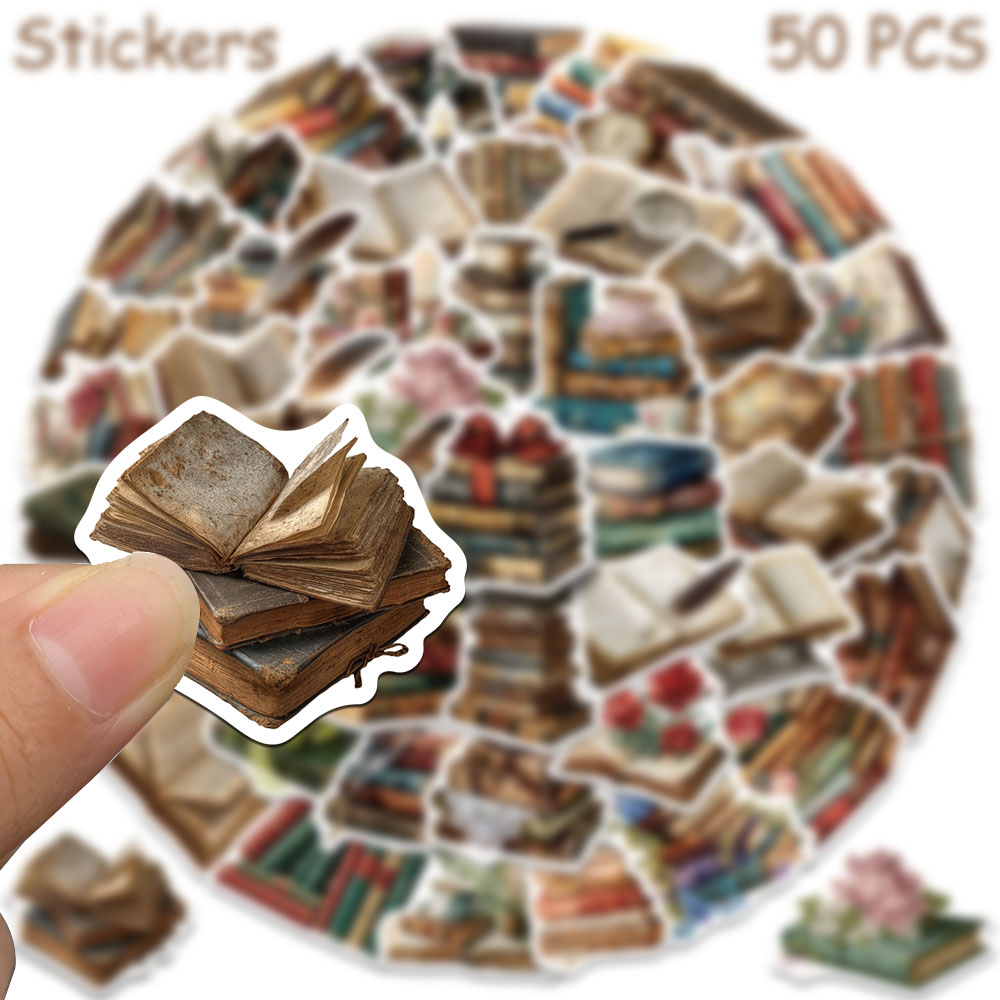 50pcs Vintage Books Stickers D - đánh giá và giá Vintage Collectible Books
