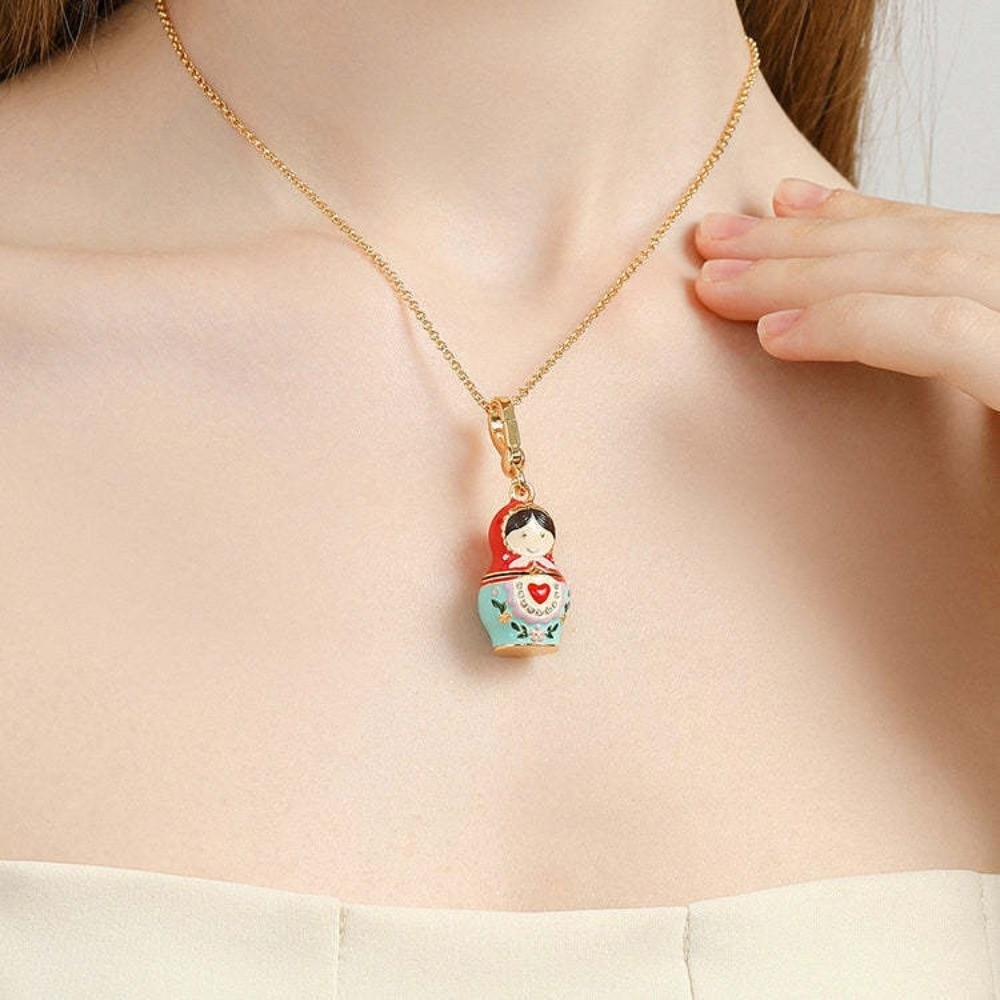 Heart Matryoshka Doll Necklace - đánh giá và giá Vintage Collectible Dolls