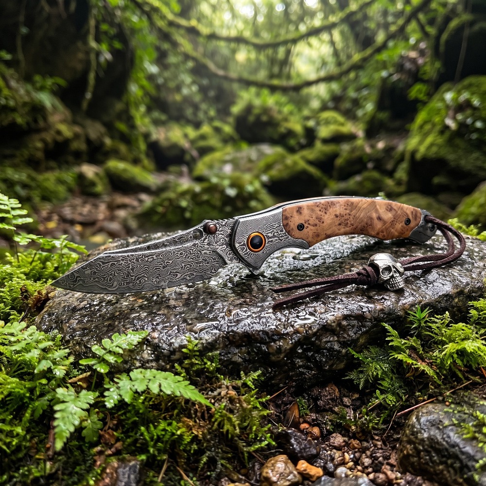 High Hardness Damascus Pattern - đánh giá và giá Vintage Collectible Pocket Knives
