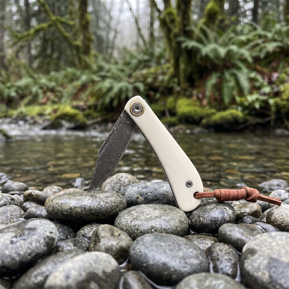 Vintage Damascus Folding EDC P - đánh giá và giá Vintage Collectible Pocket Knives